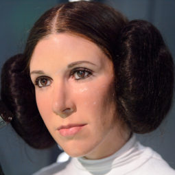 Leia Organa Carrie Fisher model rambut space bun besar