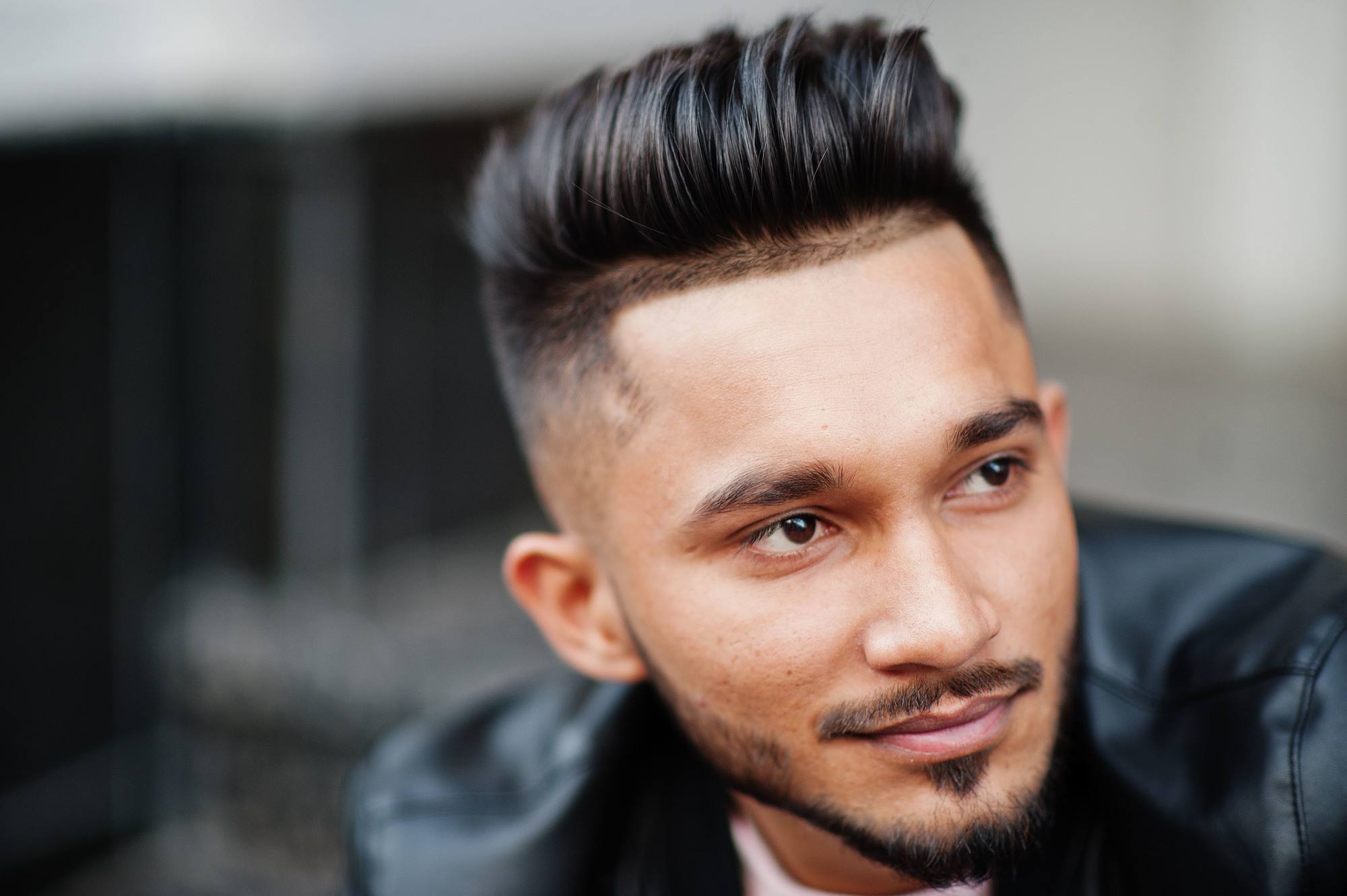 man with short haircut
