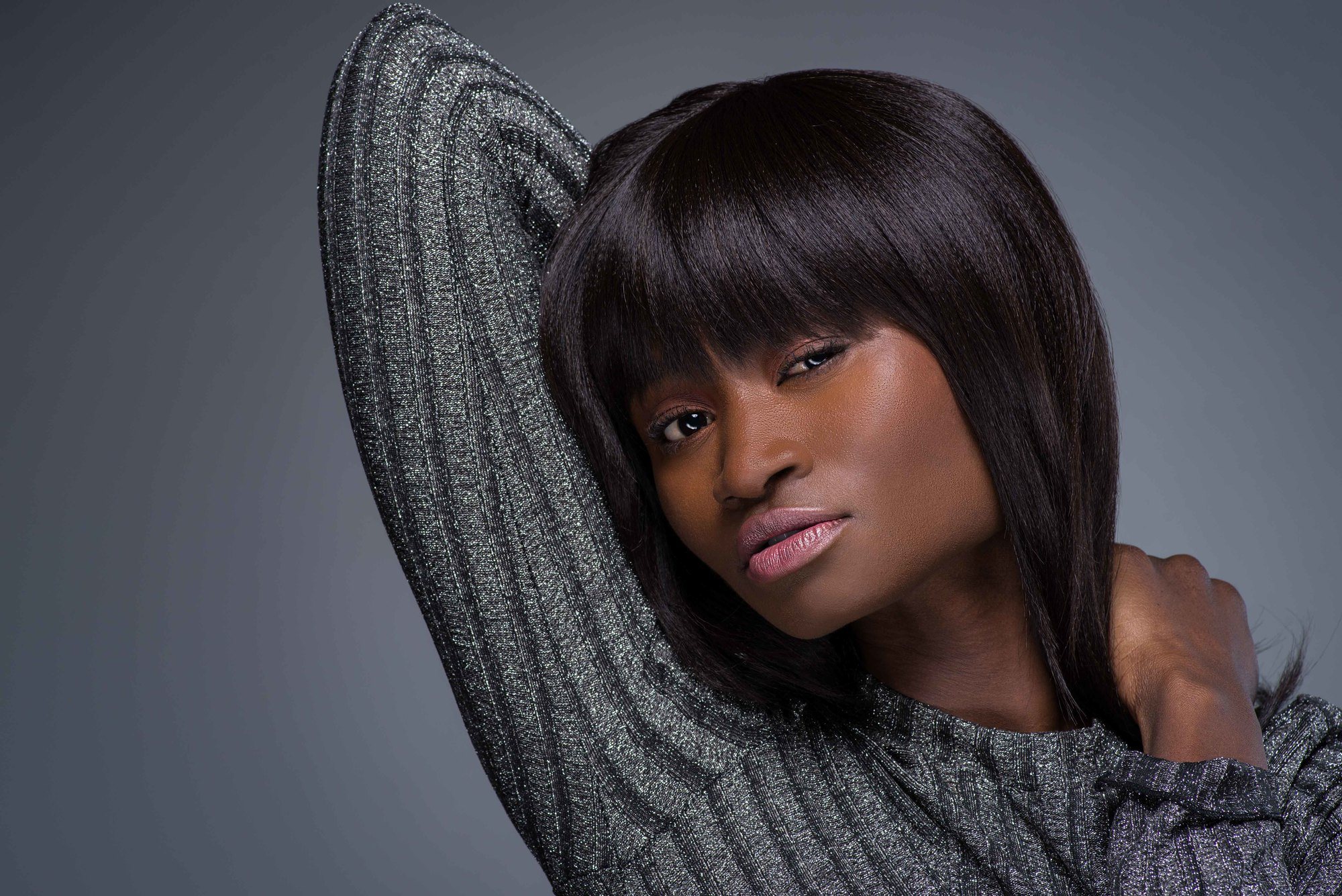 woman with a full fringe