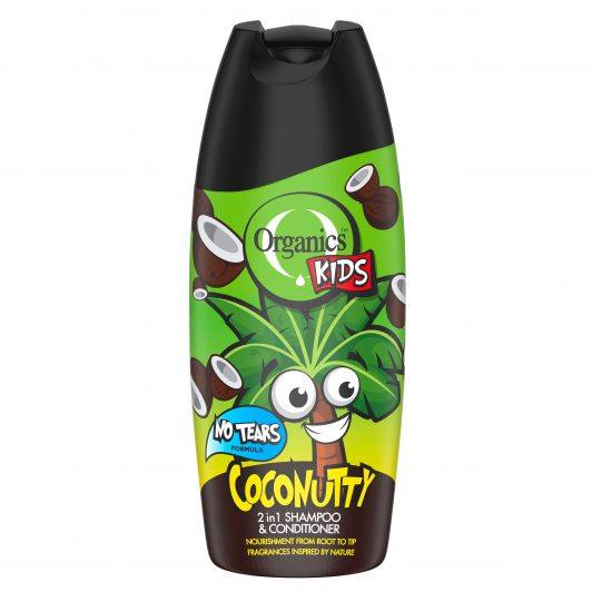 front of pack: Organics Kids Coconutty 2in1 Shampoo & Conditioner
