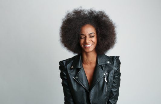 black woman with natural hair afro