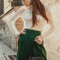 woman with long sleek hair high ponytail