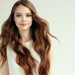 woman with long wavy hair