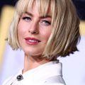 short blonde messy bob with fringe