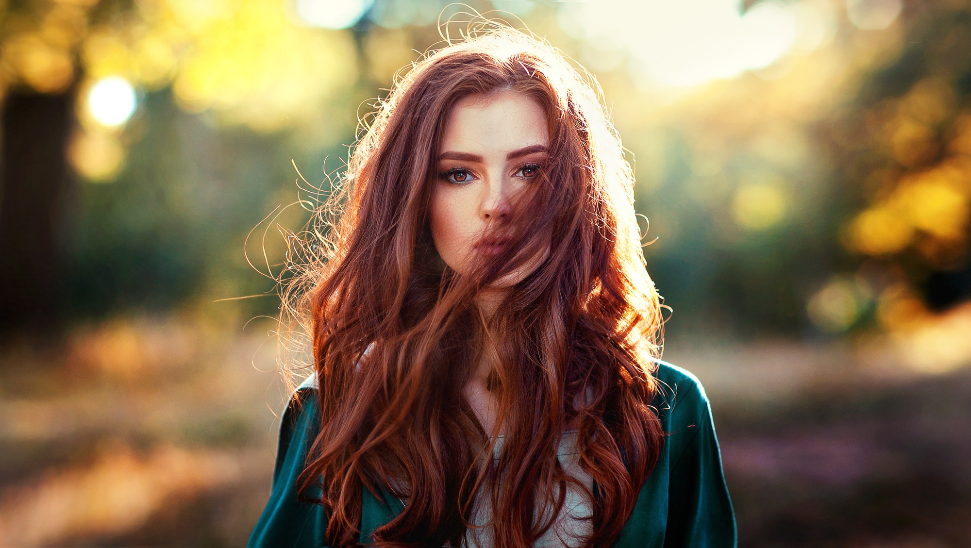 woman with long messy wavy hair