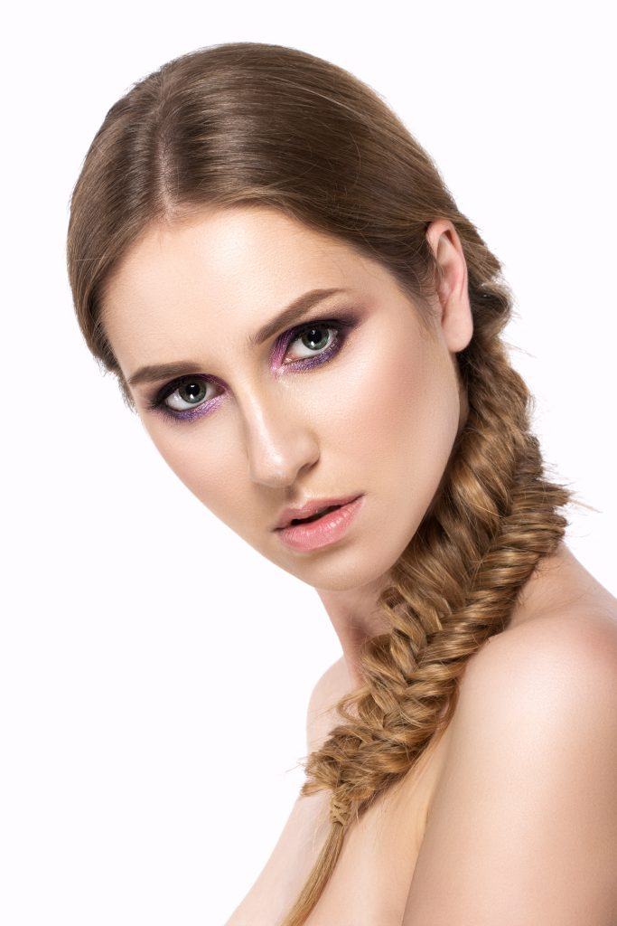Woman with fishtail braid