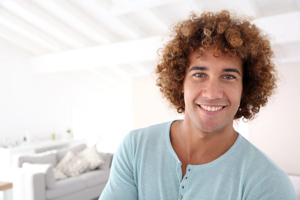 man with curly hair