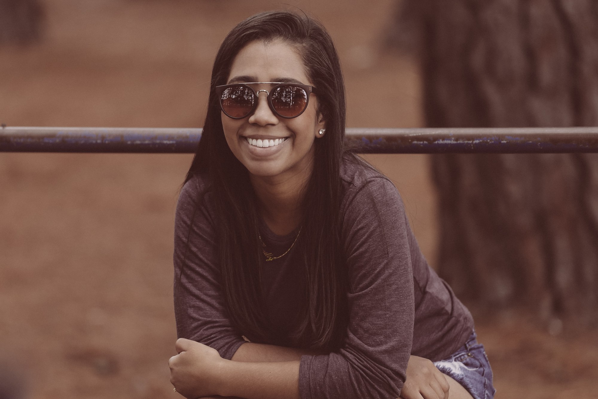woman with long straight hair