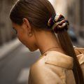 woman with low ponytail haiirstyle