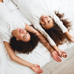 for you and the kids: mother and daughter with naturally curly hair