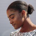 woman with a low ponytail hairstyle