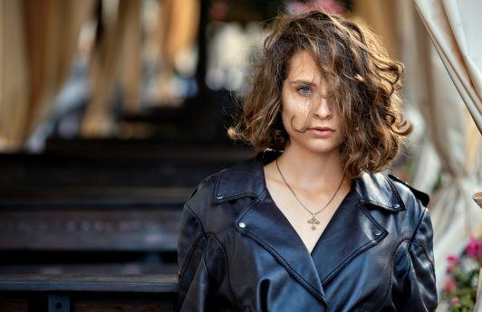 permed haircare: lady with a loose perm hairstyle