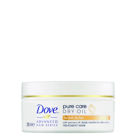 tub of Dove Advanced Hair Series Pure Care Dry Oil Treatment Mask Front of pack