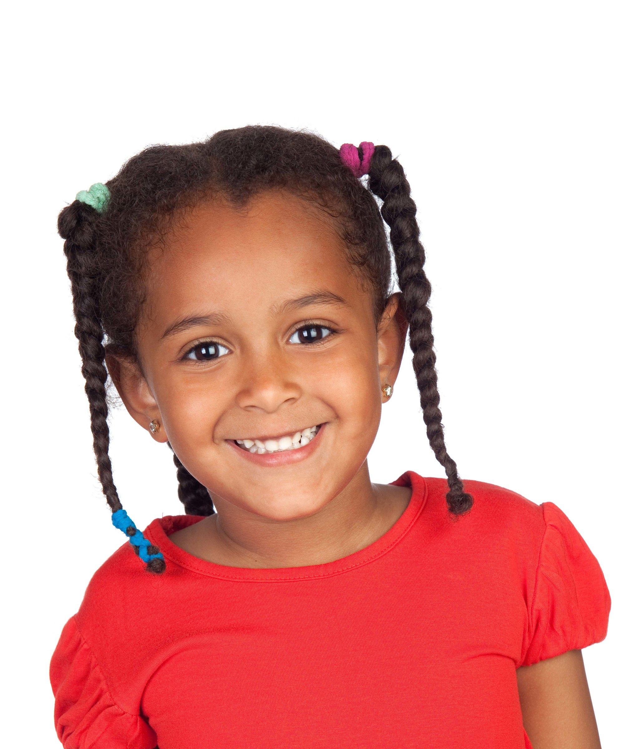 Little girl with double braids as a school-appropriate hairstyle