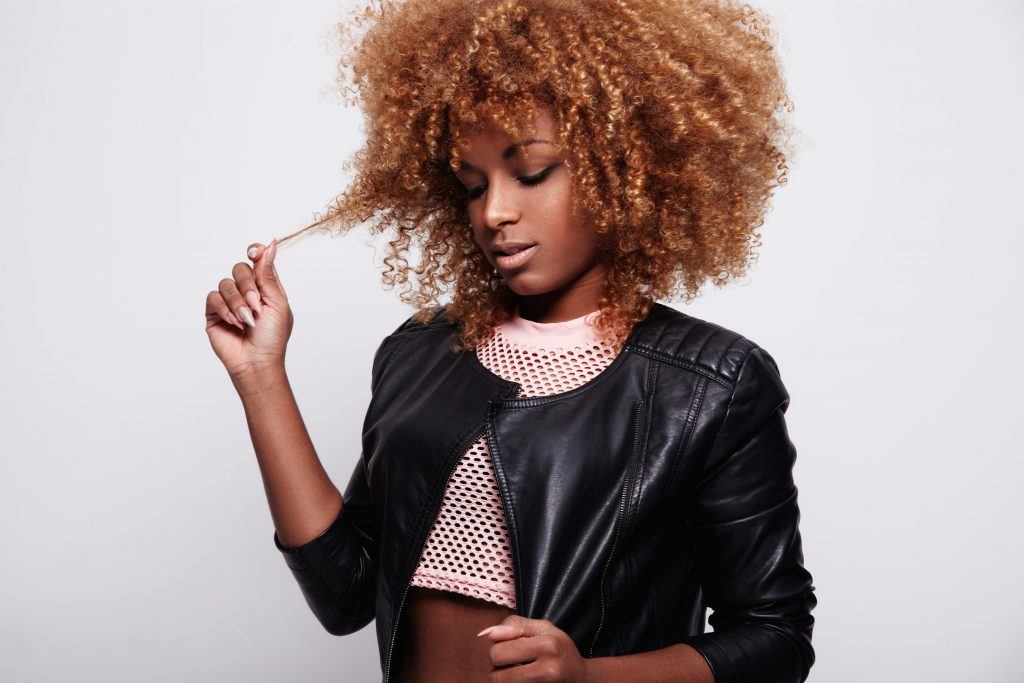 Woman with copper hair colour