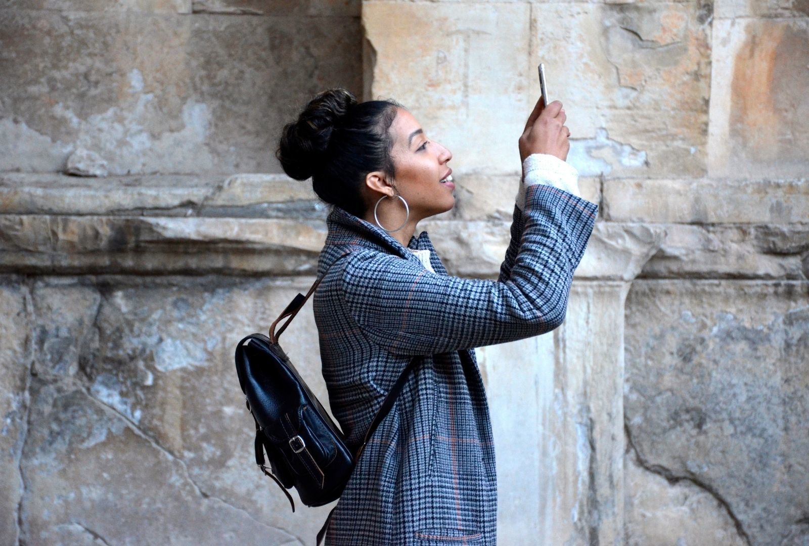 woman with a bun hairstyle