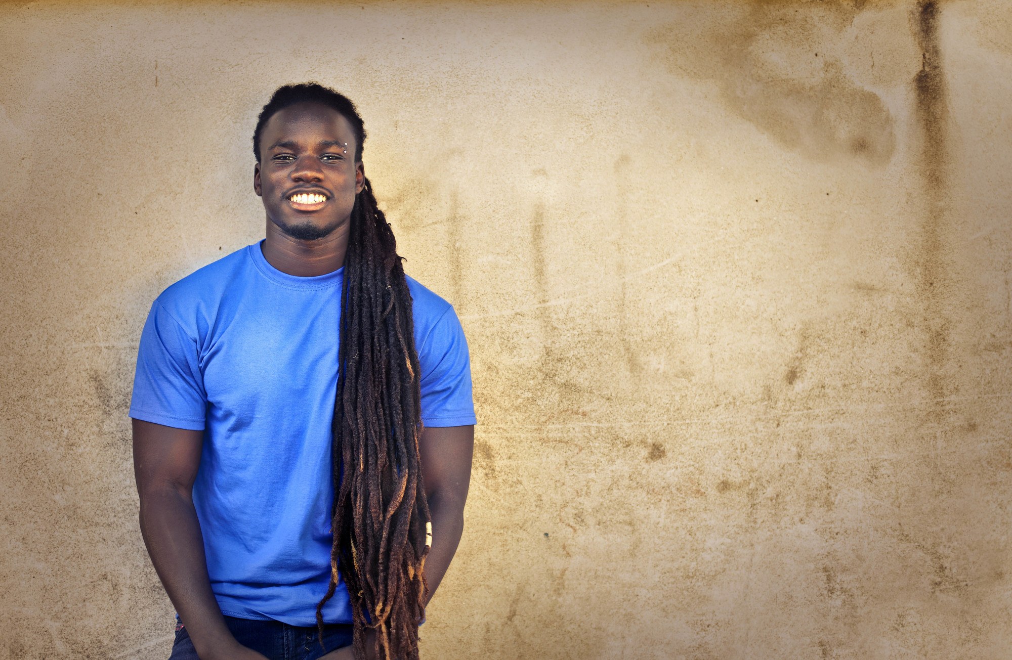 Man with ultra long locs