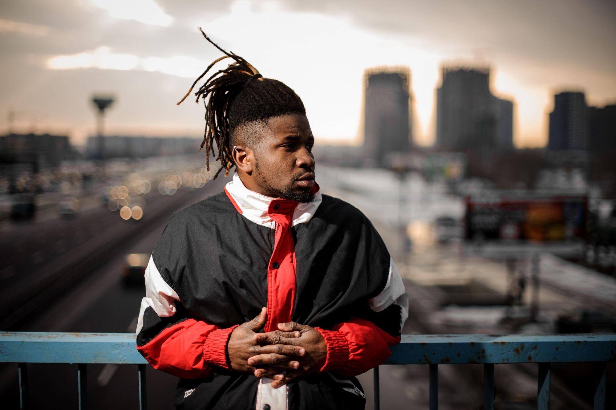 Man with undercut and ponytail