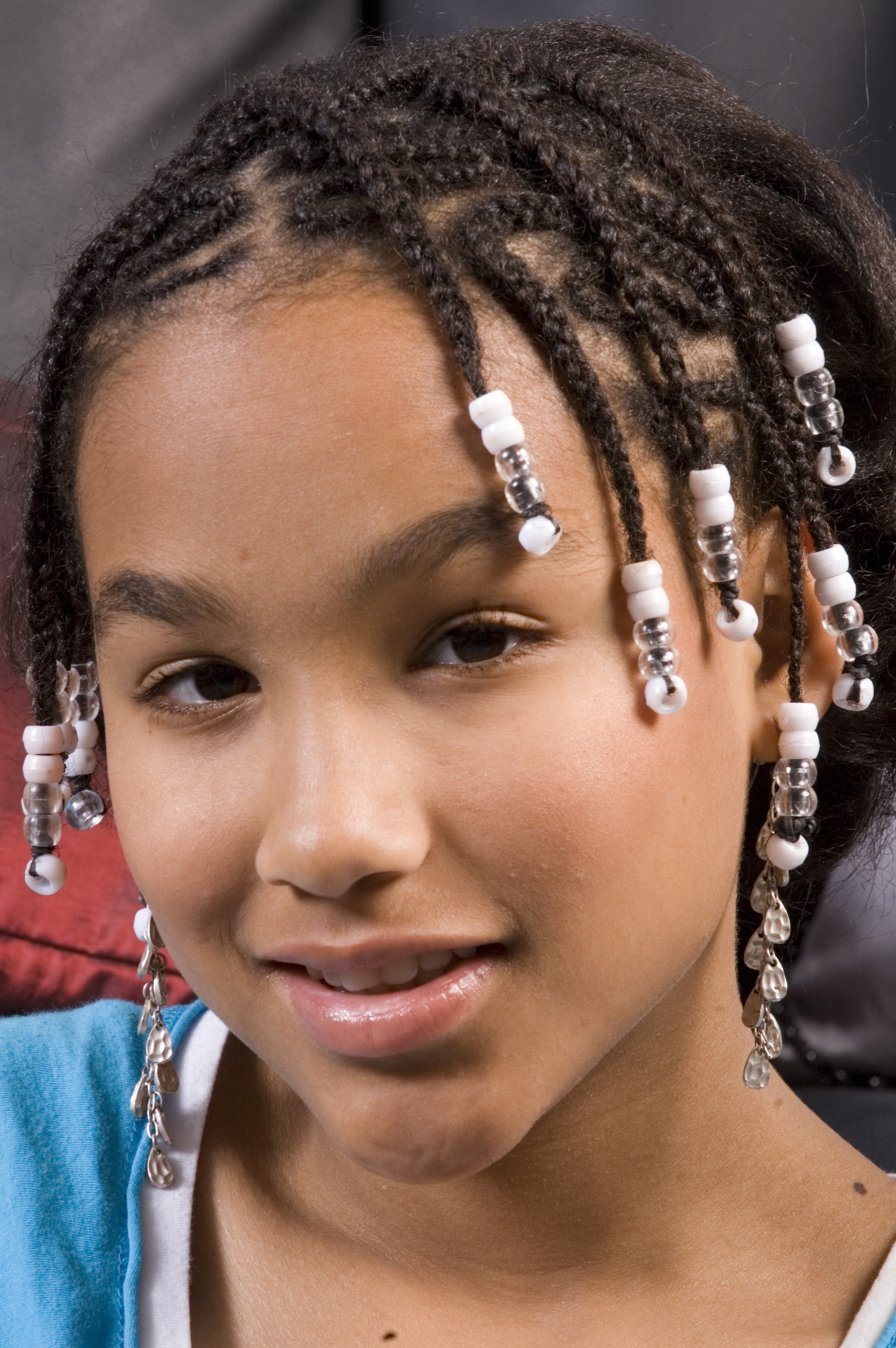 Women with short medium braids