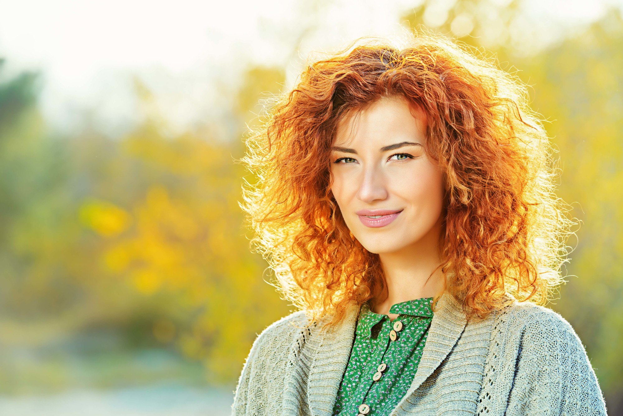 Perm hairstyles: Vivid orange hair