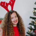 Festive hairstyles: reindeer antler head band