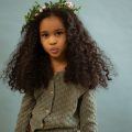 Little girl wearing a flower crown