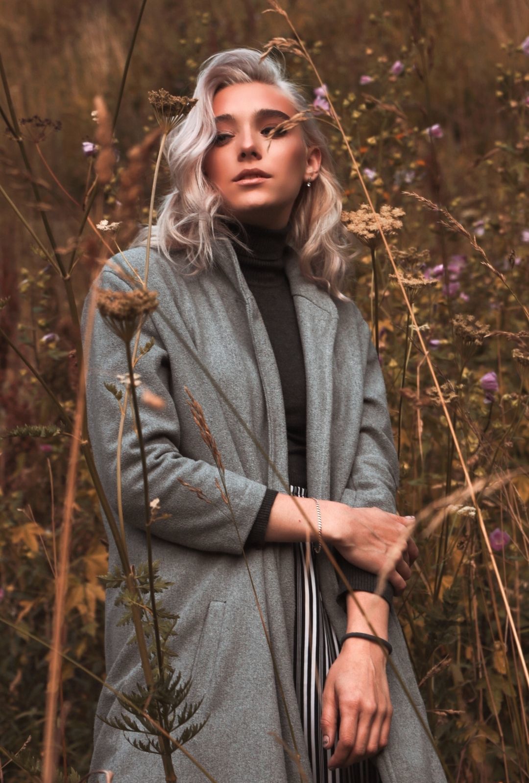 woman with very light ash blonde hair