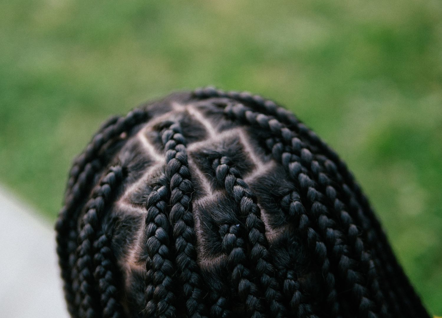 flawless hair: a close-up shot of neat braids