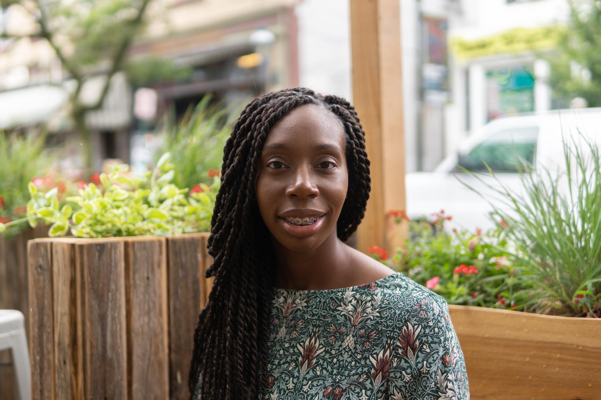 protective hairstyles: woman with her hair styled in long box twists