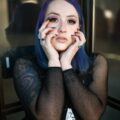 Cool toned hair colour: Shadow blue hair