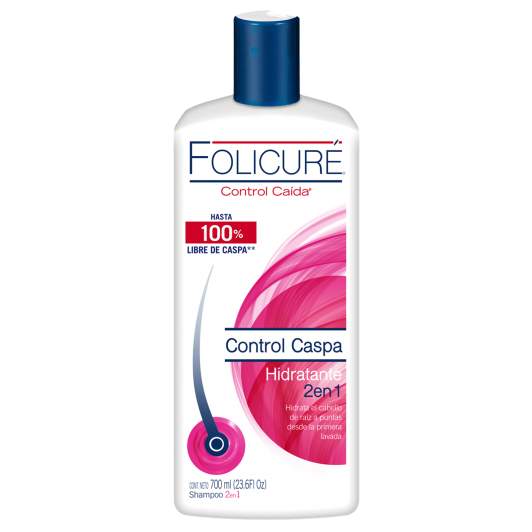 Shampoo Folicuré Control Caspa Hidratación 2 en 1
