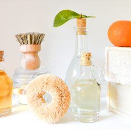 Frutas, aceites y otros elementos del shampoo natural