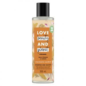 Embalagem do Shampoo Love Beauty and Planet Crescimento Saudável