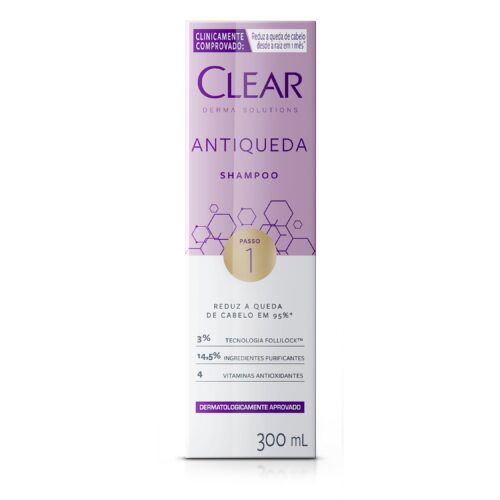 caixa do shampoo clear derma solutions antiqueda