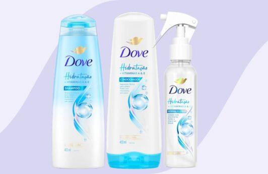 Linha Dove Hidratação com Shampoo, Condicionador e Sérum