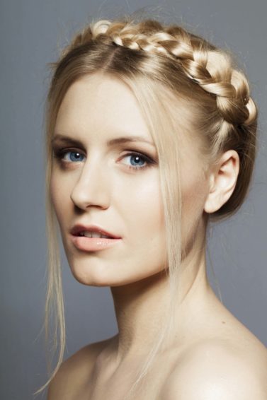 prom hairstyles for long hair crown braids blonde