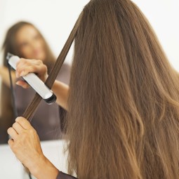 ceramic hair straighteners mirror dark brown
