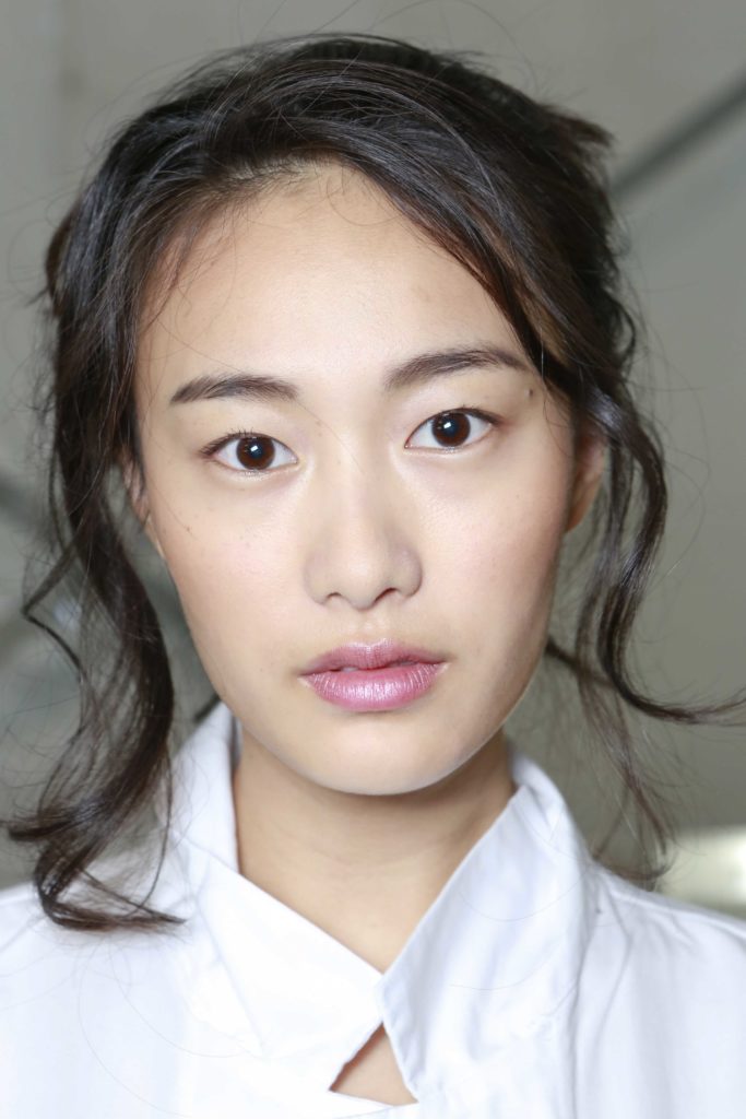 asian updo loose strands