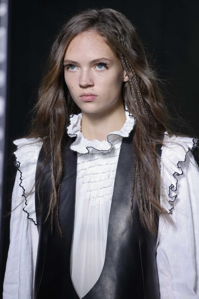 Choppy long hairstyles with braids