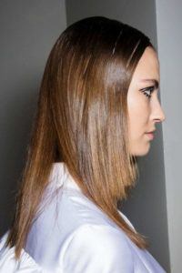 choppy long hairstyles: bone straight