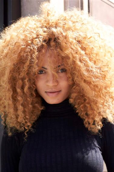 curly hairstyles for black women golden blonde