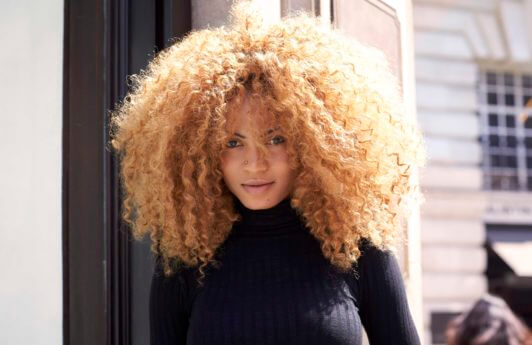 curly hairstyles for black women golden blonde