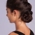 braided updo bun brown hair