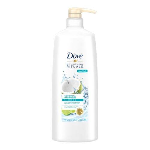 dove coconut hydration shampoo front view