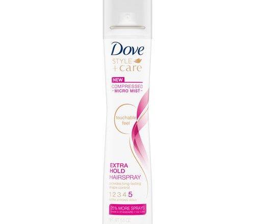 dove exhale extra hold hairspray front view