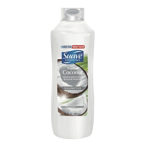 suave essentials tropical coconut hair shampoo front view