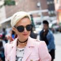 rooty blonde hair platinum pixie