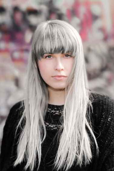 hair extensions for bangs silver white long