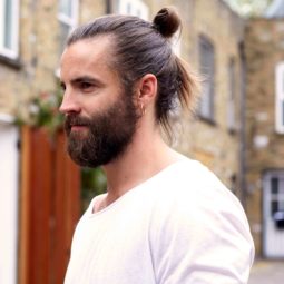 man bun and beard medium length