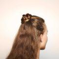 curly hairstyles bun braided look